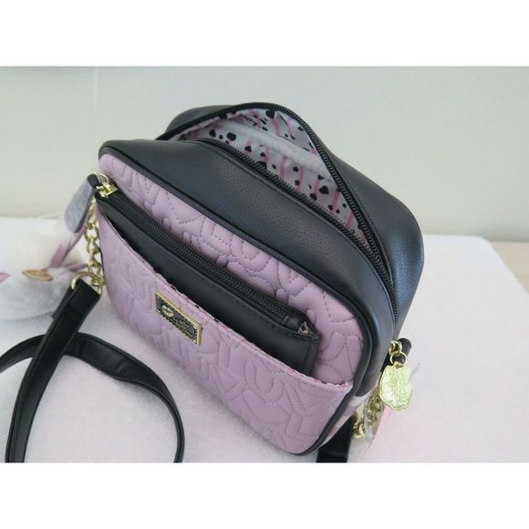 LUV BETSEY Quilted Striped MAUVE Crossbody and Pouch Set LBAIDEN Shoulder Bag - Picture 9 of 10